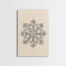 Sketch of a Snowflake Canvas Print - Framed Canvas - Minimalist Christmas Art - Boho Christmas Art - Rustic Christmas Art