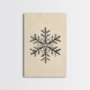Drawing of a Snowflake Canvas Print - Framed Canvas - Minimalist Christmas Art - Boho Christmas Art - Rustic Christmas Art