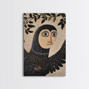 19th Century Folk Art Painting Print of a Harpy, Harpy Painting Print, Vertical Wall Art, Russian Folk Art