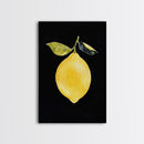 Lemon Oil Painting Print, Vintage Still Life of a Lemon, Antique Fruit Art Print, Still Life Wall Art, Lemon Painting, Framed Canvas Print
