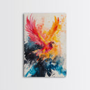 Watercolor Painting Print of a Phoenix In Flames, Retribution, Framed Canvas Print, The Phoenix, Framed Wall Art, Original Painting Phoenix
