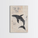 Humpback Whale Canvas Print, Framed Art, Ready To Hang Wall Art, Nautical Wall Art, Ocean Art, Wabi Sabi Art