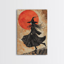 It's All Downhill From Here, Framed Canvas Print, Wabi Sabi Witch Decor, Witch Painting, Witchy Gift, Witchy Home Decor