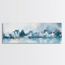 Horizontal Painting Print of Nantucket, Framed Canvas, Nautical Decor, Seascape landscape painting, Panoramic Nantucket Wall Art
