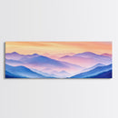 Smoky Mountain Landscape Canvas Print, Blue Ridge Mountains Painting, Panoramic Wall Art, Mountain Cabin Wall Art Home Decor