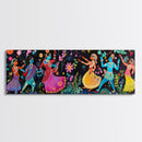 Kerala Style Art Canvas Print, Kerala Mural Painting Print, Panoramic Horizonal Wide Wall Art, Kerala Painting Mural