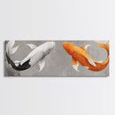 Koi Fish Painting Print, Panoramic Wabi Sabi Wall Art, Horizontal Art, 24x72 Art, Oversized Wide Wall Art, Koi Fish Wall Art