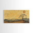 Wabi Sabi Landscape Painting Print - Framed Canvas - Vintage Landscape Painting