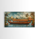 Mural of Kerala, Framed Canvas Print, Lush Jaipur Garden Wall Art Mural, Vibrant Green Canvas Art, Indian Wall Art, Highly Detailed Decor