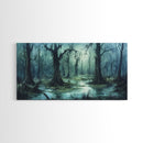 Victorian Swamp Painting Canvas print, Dark and Moody Victorian Gothic Wall Art, Mood Setting Living Room Wall Art, Dark Academia Art