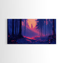 Retro Landscape Painting Wall Art Framed Canvas Print, Landscape Watercolor Art, Living Room Art, Above Sofa Wall Art, Bedroom Decor