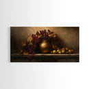 Still Life of Grapes, Framed Canvas Print, Victorian Oil Painting Print, Kitchen Wall Art, Kitchen Painting, Kitchen Home Decor