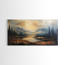 Foggy Mountain Forest Landscape Print, Ready To Hang - Large Panoramic Canvas Wall Art With Frame - Landscape Oil Painting For Living Room