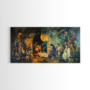 Christian Nativity Jesus In The Manger Ready To Hang Canvas Wall Art - Farmhouse Christmas Decor - Christian Wall Art - Christian Painting