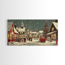 Funky Christmas Village Wall Art Oil Painting Print, Christmas home Decor, Christmas Art, Ready To Hang Painting, Christmas Painting