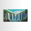 Fantasy Waterfall Painting Print | Fantasy Decor | Magical Enchanted Waterfall Wall Art | Living Room Decor Ready To Hang | Extra Large Art