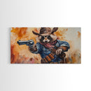 The Raccoon Cowboy - Framed Canvas Print - Raccoon Art - Trash Panda Cowboy