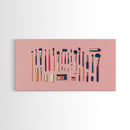 Makeup Brushes Framed Canvas Print - Makeup Wall Art - Preppy Dorm Room Decor