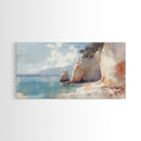 Whimsical Home Decor, Framed Canvas Print, Ireland Painting, Light and Airy Home Decor, Light Art, Nautical Seascape Landscape Painting