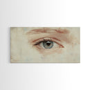 Closeup Study of an Eye Framed Canvas Print, Eye Oil Painting, Whimsical Home Decor, Paint of a Blue Human Eye