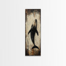 Majestic Whale Painting Framed Canvas Print, Nautical Wall Art, Coastal Decor Living Room Art, Rustic Decor Gift Idea Christmas