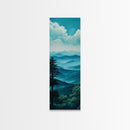 Bright Morning Mountains Framed Canvas Print Serene Nature Landscape Art, Blue and Green Wall Art, Smoky Mountain Art, Living Room Decor, Above Sofa Art
