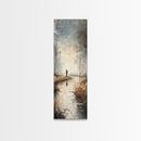 Fisherman painting peaceful landscape framed canvas print, autumn outdoor wall art, rustic decor, nature lovers gift, tranquil scene decor