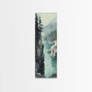 Framed Canvas Print Coastal Landscape Art Nautical Decor Tall Narrow Art Beach House Wall Art Perfect Above Couch Nautical Wall Art