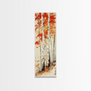 Canvas Print Japanese Birch Trees in Autumn, Traditional Wabi Sabi Art, Rustic Decor Above Bed Wall Art, Cozy Fall Living Room Decor