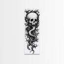 Cosmic Horror Wall Art Framed Canvas Print, Skull Art, Skull Painting Print, Skull Wall Art, Halloween Decor