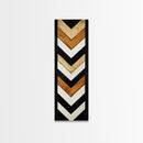 Retro Chevrons Wall Art - Framed Canvas Print - Mid Century Modern Wall Art - Unique Home Decor - Tall Narrow Art - Skinny Art