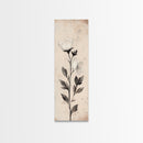 Sketch of a Flower Canvas Print, Wood Framed Wall Art, Flower Painting, Flower Decor, Floral Botanical Wall Art, Flower Print Narrow Art