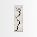 Framed Canvas Print of Minimalist Birch Tree Art in Black and White, Wabi Sabi Art, Rustic Wall Art, Above Bed Wall Art, Tall Skinny Art, Japanese Aesthetic