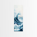 Ocean Wave Art Framed Canvas Print Coastal Decor Nautical Wall Art Blue Abstract Art Minimalist Art Above Bed Wall Art Gift