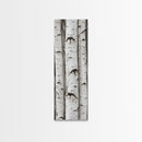 Classic Birch Trees Black and White Wall Art Framed Canvas Print Rustic Farmhouse Art Tall Narrow Art Guest Room Decor