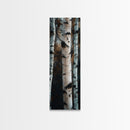 Birch Tree Forest Framed Canvas Print Rustic Wabi Sabi Woodland Art Minimalist Bedroom or Living Room Fall Wall Art Decor