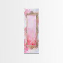 Ornate Frame Canvas Print, art nouveau-inspired pink framed decor with a touch of wabi sabi, classic vertical wall art for elegant spaces.