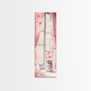 Sunlit Cherry Blossoms by Window Canvas Print, Whimsical Pink Botanical Wall Art, Rustic Aesthetic Decor, Bedroom or Living Room Accent