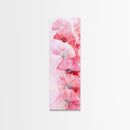 Elegant Hand Fans Framed Canvas Print Chinoiserie Wabi Sabi Wall Art Vertical Pink Decor Skinny Tall Art Light Pink Wall Art