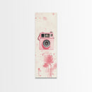 Retro Pink Camera Canvas Print Whimsical Wall Art Photography Lover Gift Living Room Art Vertical Pink Abstract Minimalist