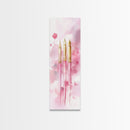Pink Fountain Pens Canvas Print Whimsical Art Writer’s Gift Minimalist Art Living Room Decor Unique Office Wall Art Illustration