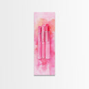 Light Pink Lipsticks Framed Canvas Print, Modern Whimsical Art, Abstract Vertical Art for Makeup Room or Girly Dorm Wall Decor