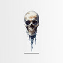 Framed Canvas Print Skull Art for Gothic Decor, Moody Halloween Wall Art, Original Skull Artwork, Living Room Art, Gift Idea for Him