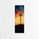 Windmill Canvas Print Southwest Wall Art, Moody Desert Sunset Artwork, Rustic Decor, Joshua Tree Inspired, Gift Idea for Her
