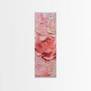 Abstract Pink Rose Textured Canvas Print, Light Pink Botanical Wall Art, Rose Painting Bedroom Art, Minimalist Floral Artwork