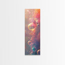 Ethereal Bubble Abstract Framed Canvas Print in Soft Pastels, Light Pink Wall Art Ideal for Bedroom or Contemporary Spaces