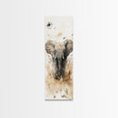Elephant Wall Art Canvas Print African Art Safari Painting Rustic Decor Vertical Long Narrow Wall Art Animal Lover Gift