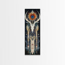Dreamcatcher Deer Canvas Print Featuring Boho Sacred Geometry Art, Native Inspired Dark Angels Wall Art Ideal For Gift Idea