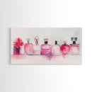 Pink Perfume Painting Framed Canvas Print, Light Pink Bedroom Art Coastal Cowgirl Wall Art, Minimalist Art Rustic Decor Gift Idea