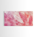 Light Feather Abstract Canvas Print, Pink and Peach Minimalist Art, Cozy Home Wall Decor, Soft Whimsical Style Living Room Artwork